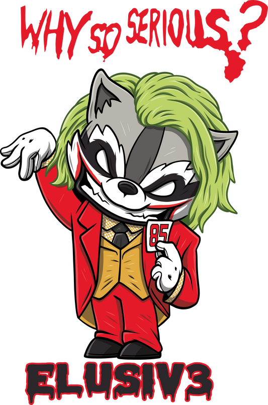 Short Sleeve Tee  Kittle Themed Joker Raccoon